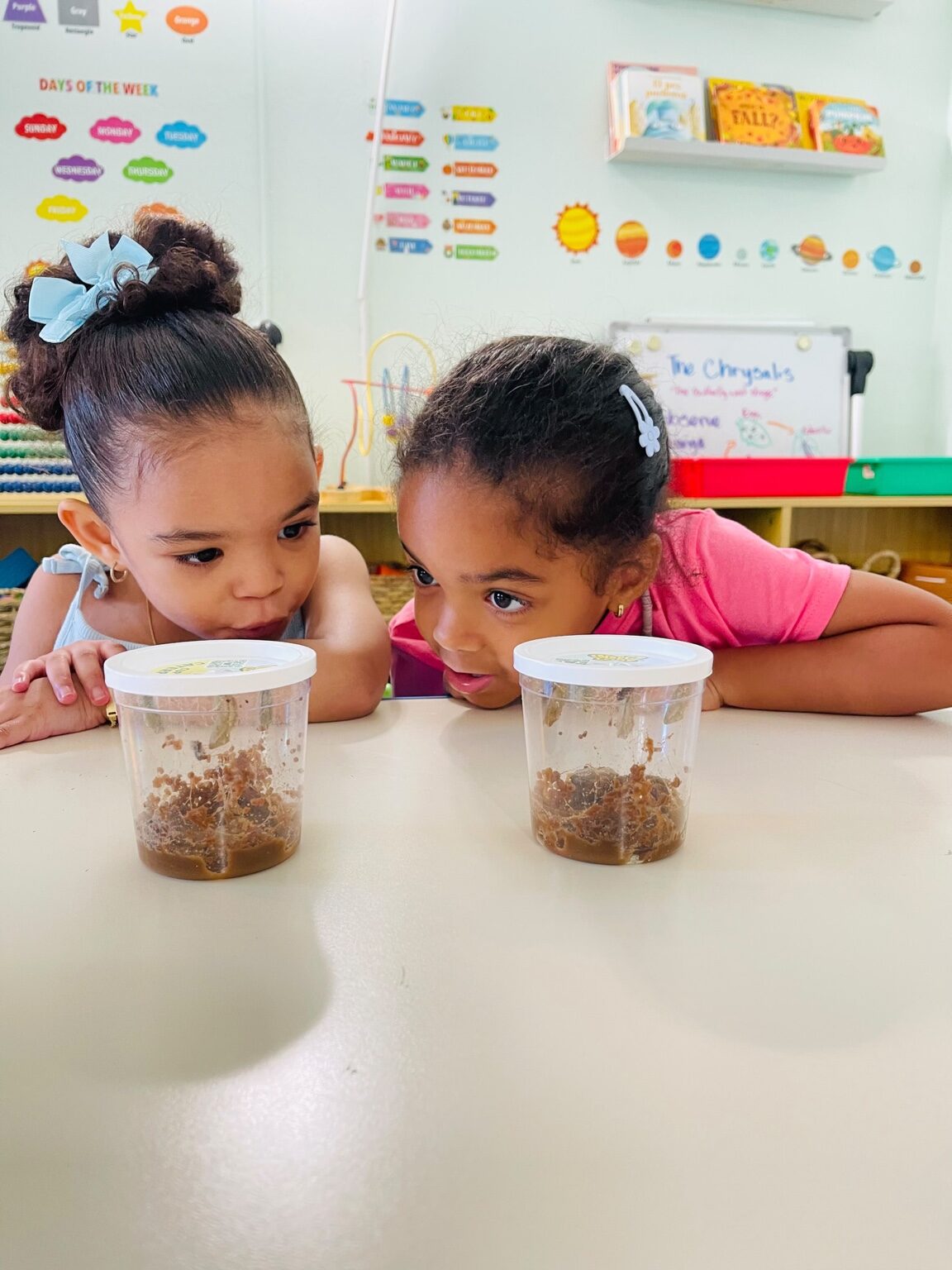 Children exploring a hands-on science activity at Underhill daycare