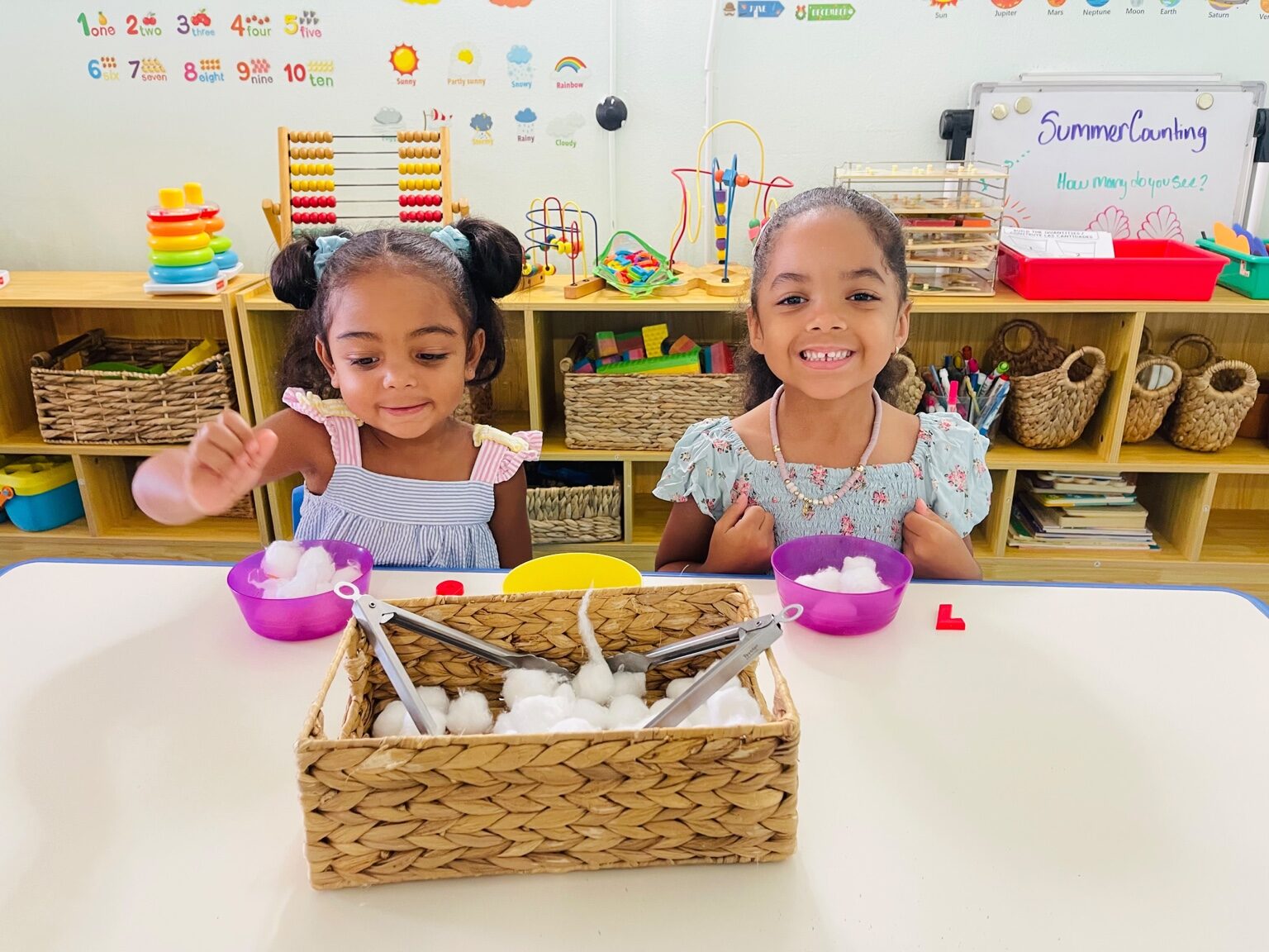 Children building fine motor skills through sensory learning at Underhill